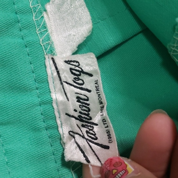 Vintage women's 80s high-waisted green gauchos culottes xs - Picture 4 of 4